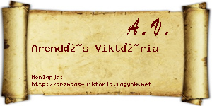 Arendás Viktória névjegykártya